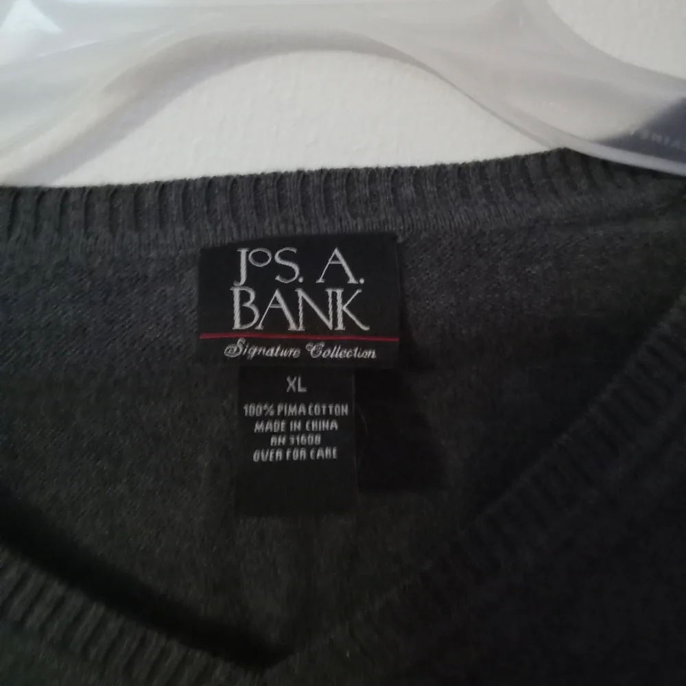Men's Gray V-Neck Sweater - Picture 2 of 4